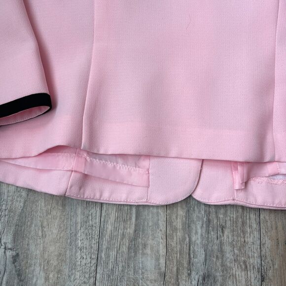 Vintage Blazer Pink and Black Jacket Medium 90s 50s Unique Bows Maximalist - Picture 9 of 12